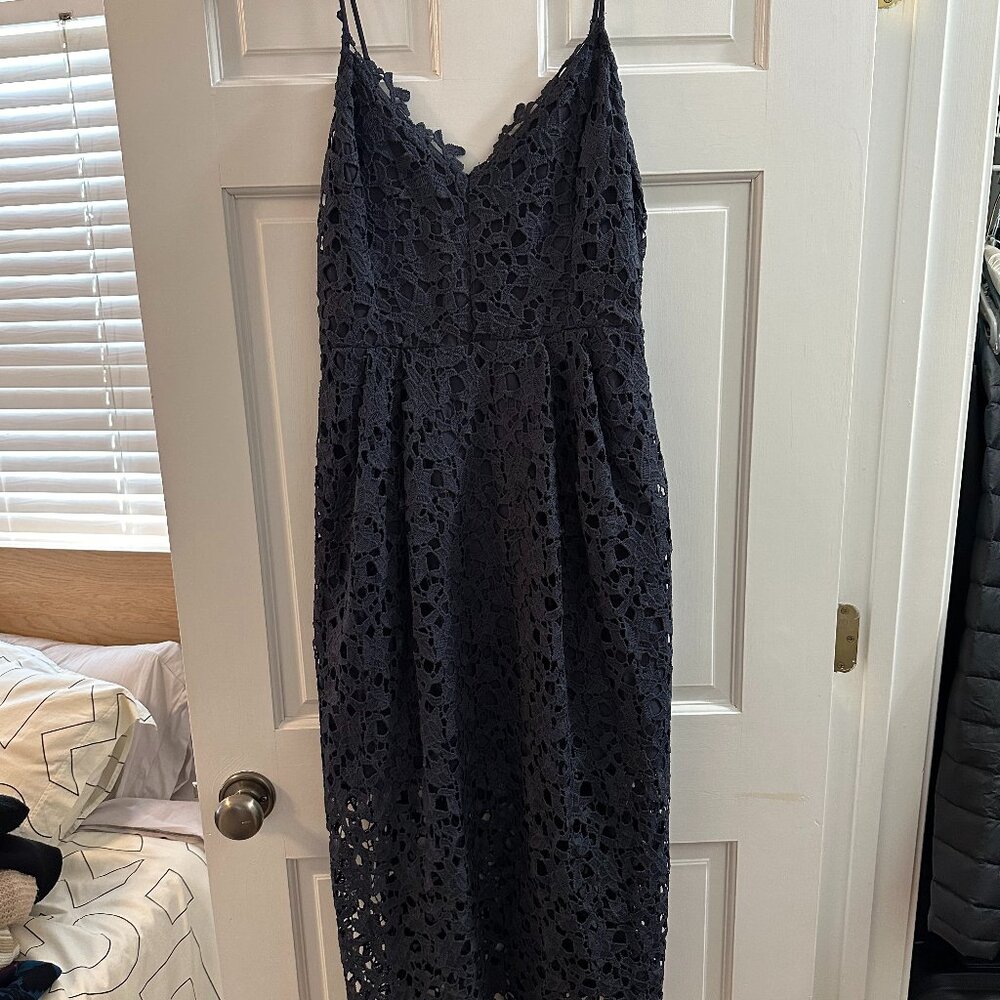 ASTR Navy Blue lace a line midi dress, never worn